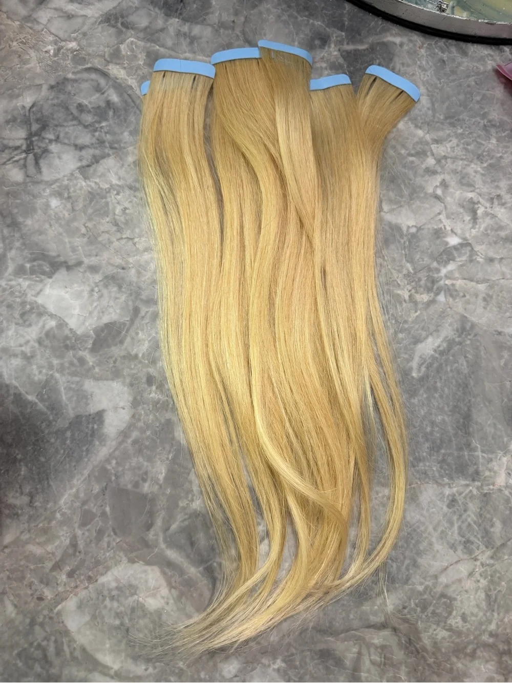 WennaLife 14” Tape-In Human Hair Extensions Bleach Blonde | 17 Pieces | 34g